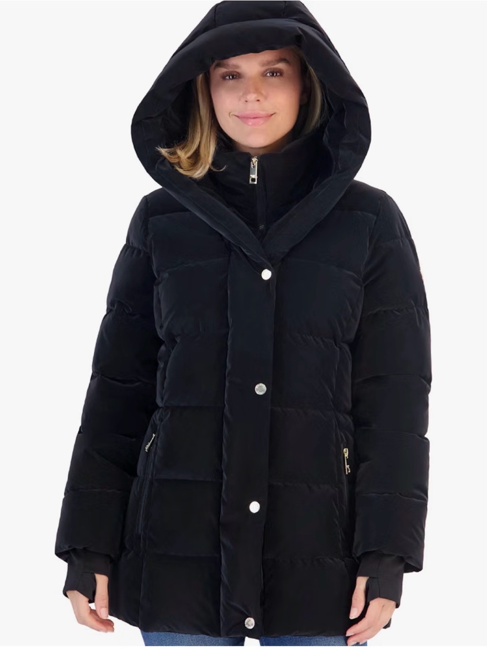 Michael Kors Black Hooded Puffer Coat